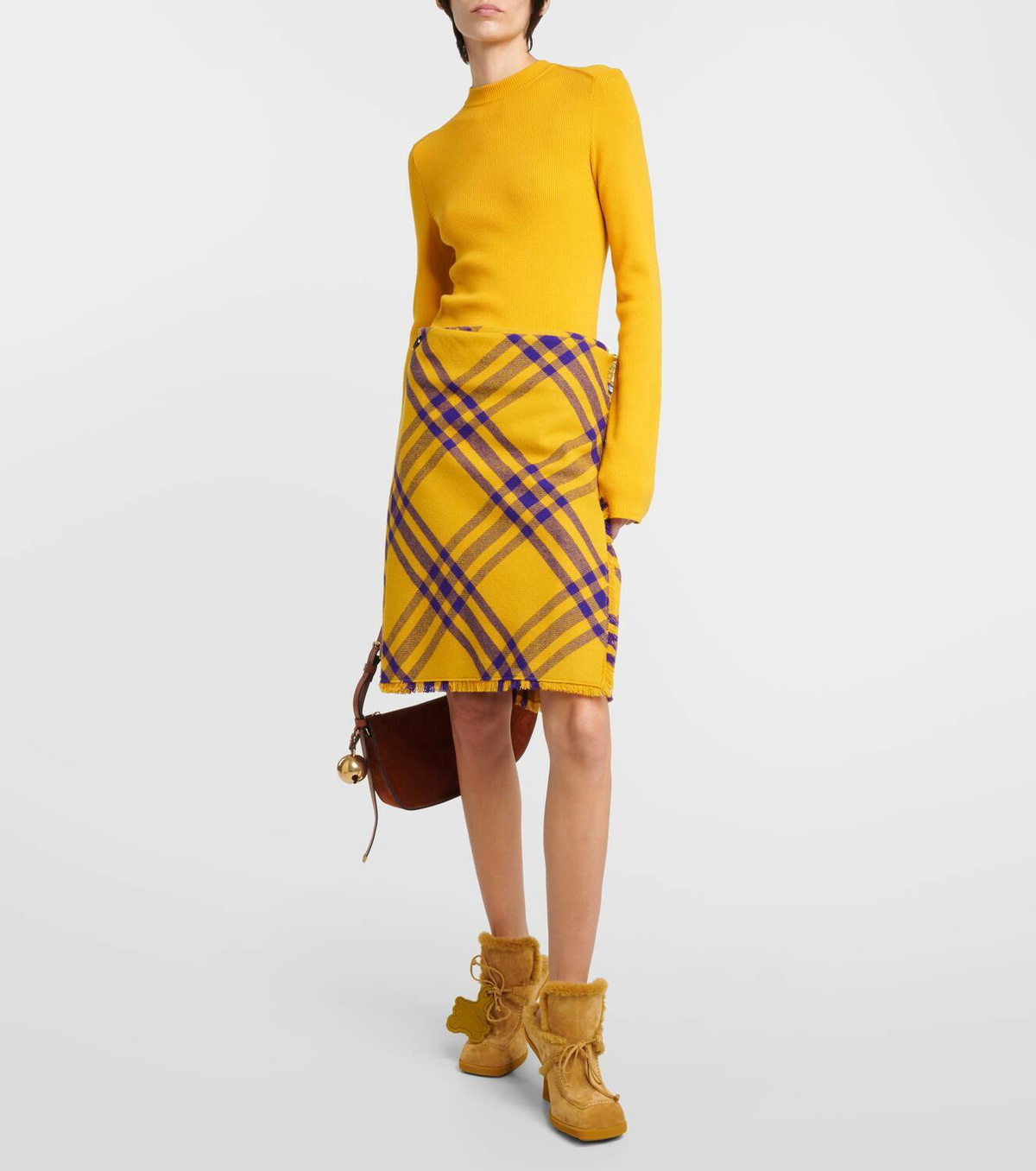 Burberry Checked wool wrap skirt Burberry Burberry Checked wool wrap skirt Burberry