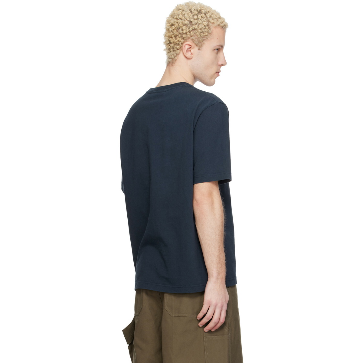 Maison Kitsuné Navy 'Maison Kitsuné' Handwriting Comfort T-shirt