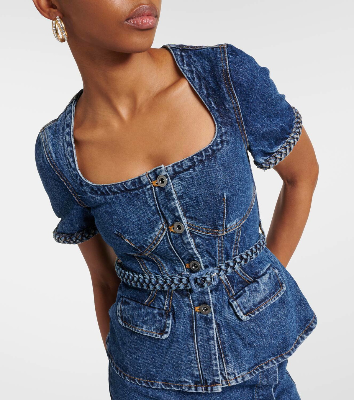 ワンピース SELF PORTRAIT 'Indigo Denim Midi' dress Indigo Denim Midi Dress – self-portrait-US