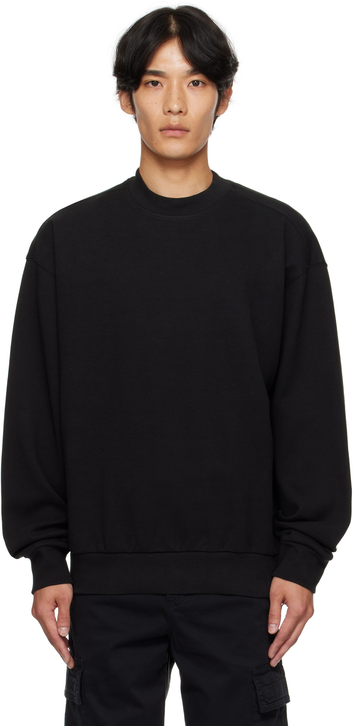 【関税&送料込】Boss Black Cotton Sweatshirt BOSS - Stretch-cotton zip-up sweatshirt with logo print - Black