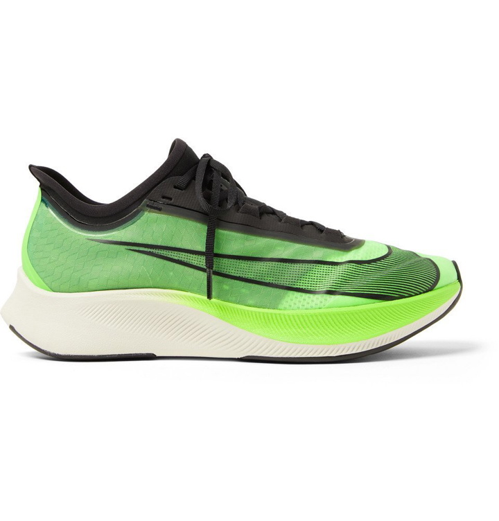 Photo: Nike Running - Zoom Fly 3 Logo-Print Vaporweave Running Sneakers - Green