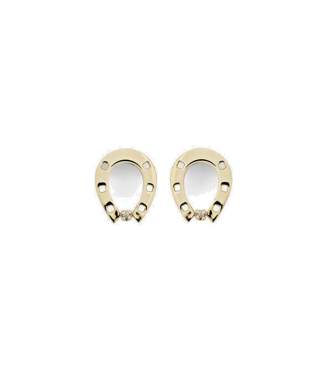 Aliita Deco Rombo Mini 9kt gold earrings with tourmaline Aliita