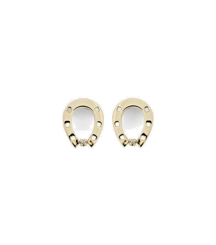 Photo: Aliita Horseshoe 9kt and 18kt gold earrings with diamonds