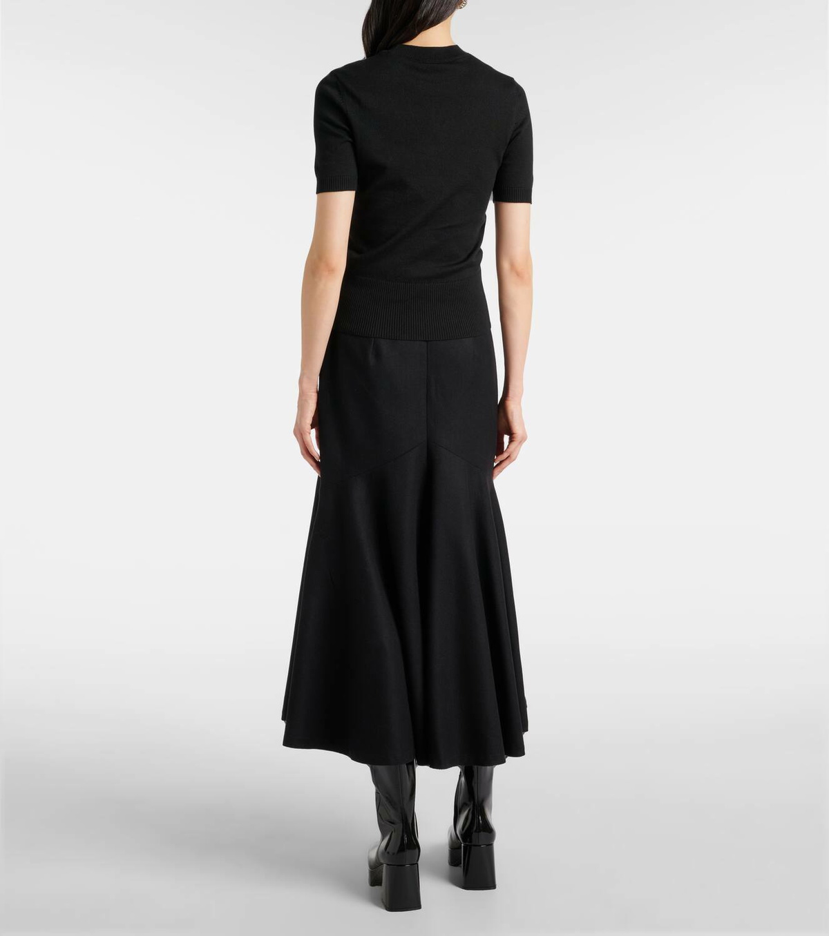 Patou Logo cotton-blend jacquard top
