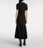 Patou Logo cotton-blend jacquard top