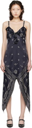 Anna Sui Black Handkerchief Midi Dress