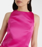 Ganni Belted satin midi dress