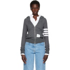Thom Browne Gray Classic Loopback 4-Bar Zip Hoodie