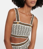 Gucci Bouclé embellished crop top