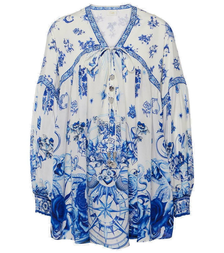 Photo: Camilla Printed tie-neck silk blouse