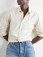 Husbands - Striped Cotton and Lyocell-Blend Poplin Shirt - Neutrals