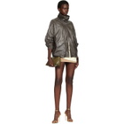 Nour Hammour Taupe Anorak Leather Jacket