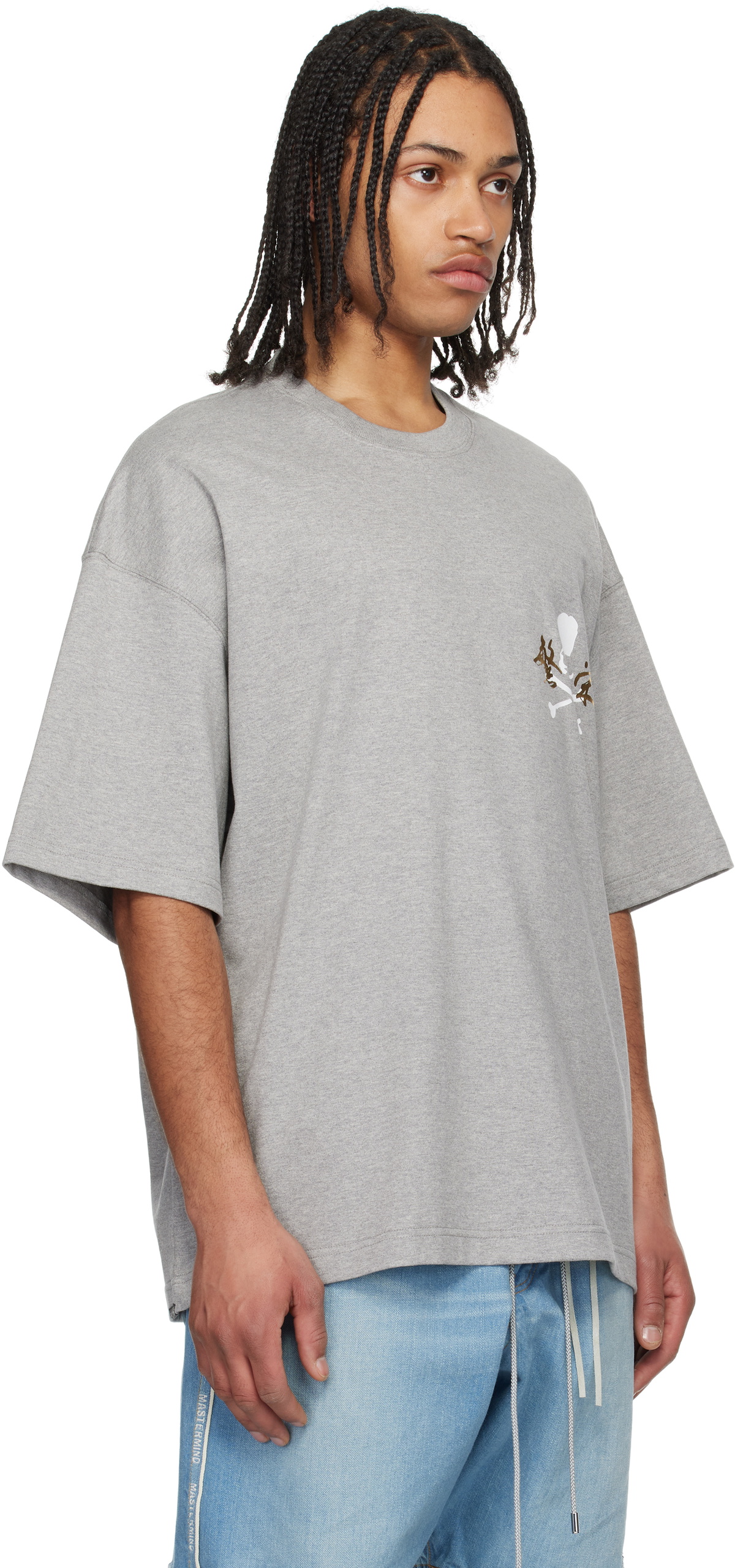 mastermind JAPAN Gray Boxy Prosperity T-shirt