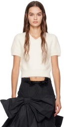 Maison Margiela White V-Neck Sweater