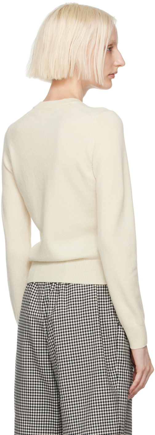 Comme des Garçons Girl Off-White Beaded Bow Sweater