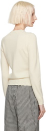 Comme des Garçons Girl Off-White Beaded Bow Sweater