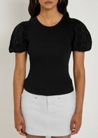 Paige Marina Ribbed Stretch-cotton top Black