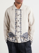Kartik Research - Bead-embellished Embroidered Linen Jacket - Neutrals