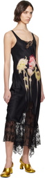 Collina Strada Black Anemone Midi Dress