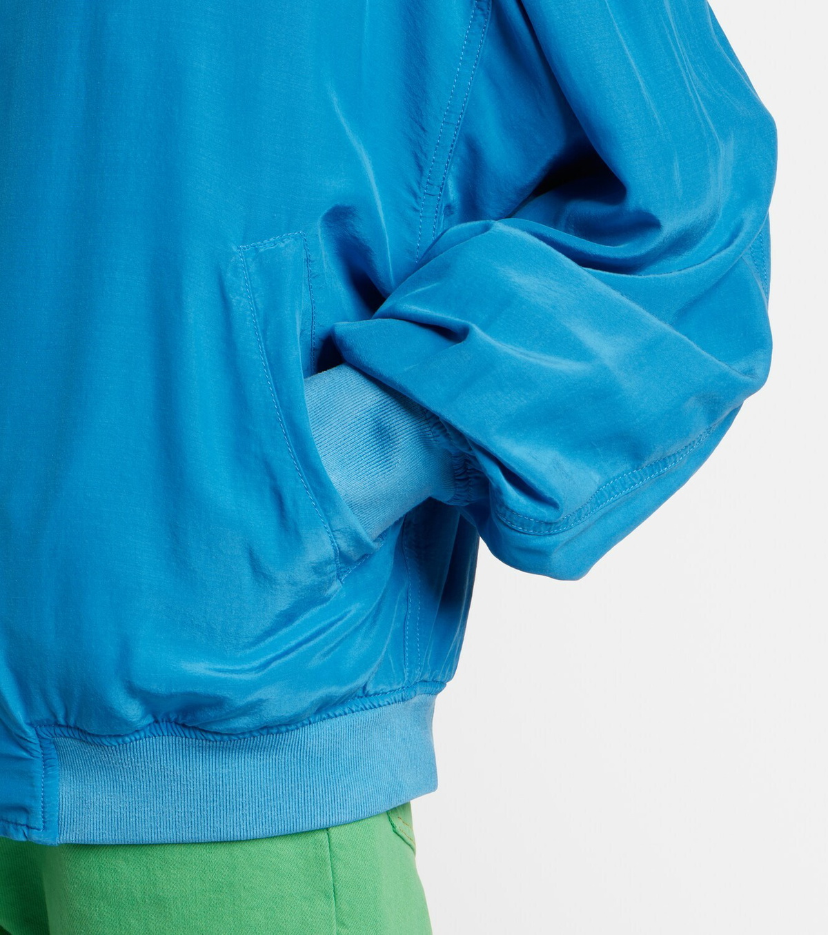 Versace Oversized silk poplin blouson jacket