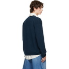 JW Anderson Navy V-Neck Zip-Up Cardigan