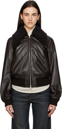 OUR LEGACY Brown Pharos Leather Bomber Jacket