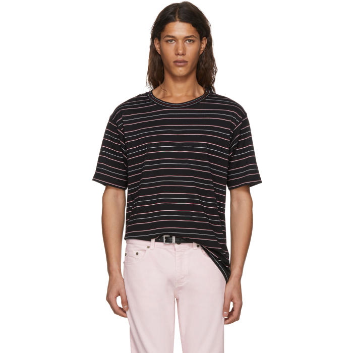 Photo: Saint Laurent Black Neon Stripe T-Shirt