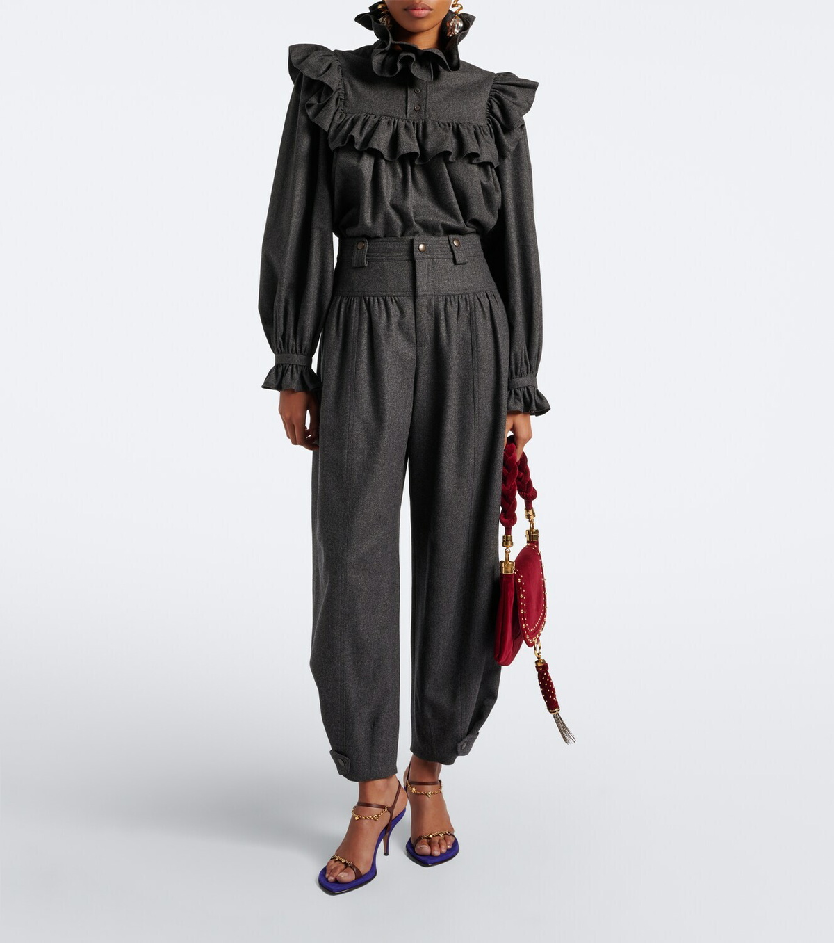 Chloé Marcie Foulard Small velvet shoulder bag