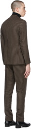 Ralph Lauren Purple Label Brown & Off-White Kent Striped Dobby Suit