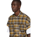 Fear of God Tan Plaid Short Sleeve Flannel Shirt