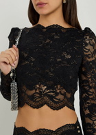 Rabanne Off-the-shoulder Lace Crop top Black