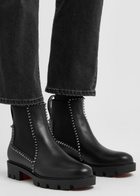 Christian Louboutin Out Lina Spike Leather Ankle Boots Black