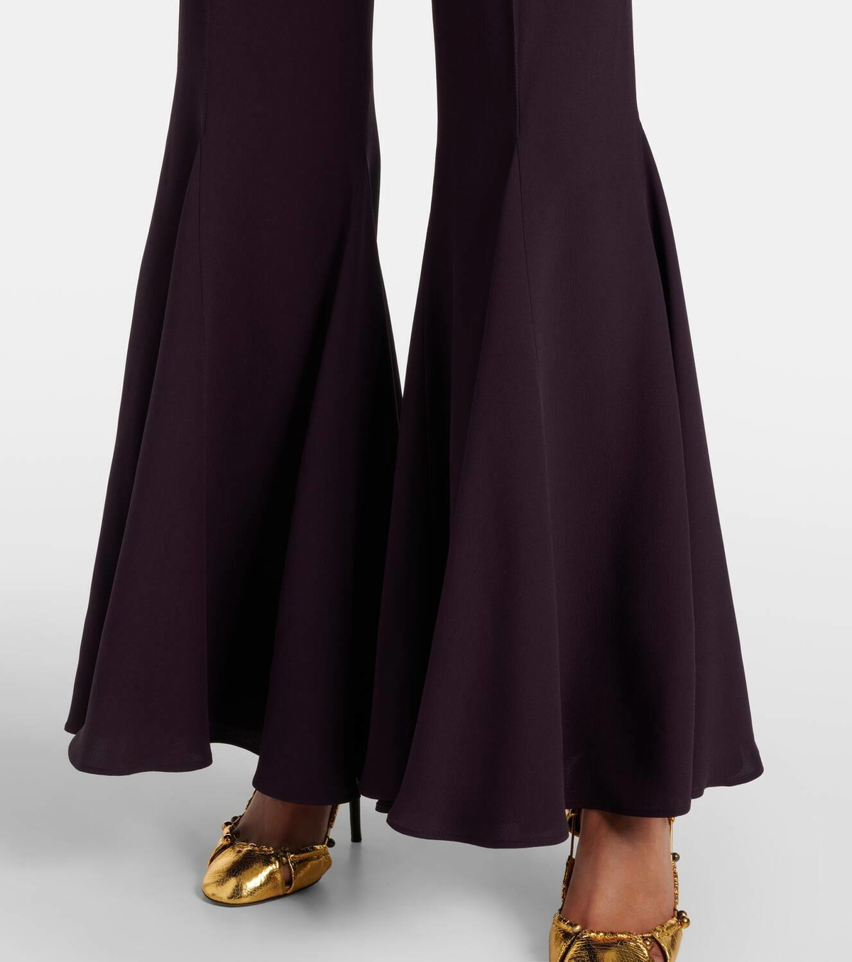 Chloé Cropped crêpe satin flared pants