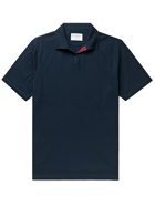 PURDEY - Riviera Cutaway-Collar Cotton-Piqué Polo Shirt - Blue