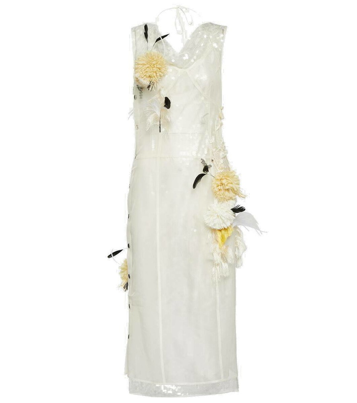 Photo: Xu Zhi Appliqué sequined silk midi dress