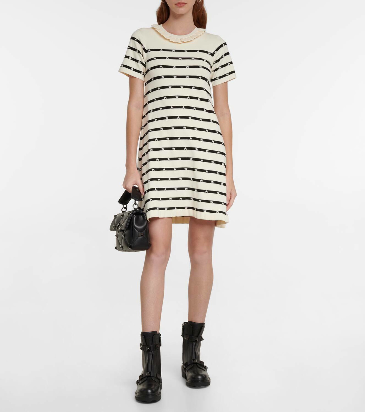 REDValentino Striped Intarsia minidress