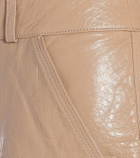 Dodo Bar Or High-rise leather Bermuda shorts