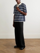 Marni - Striped Cotton-Jersey Polo Shirt - Blue