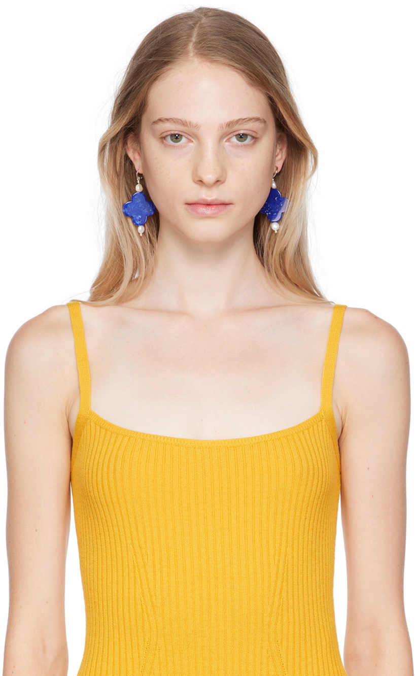 Santangelo Silver & Blue Taro Earrings