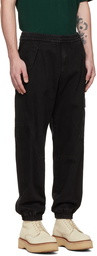 Solid Homme Black Paneled Cargo Pants