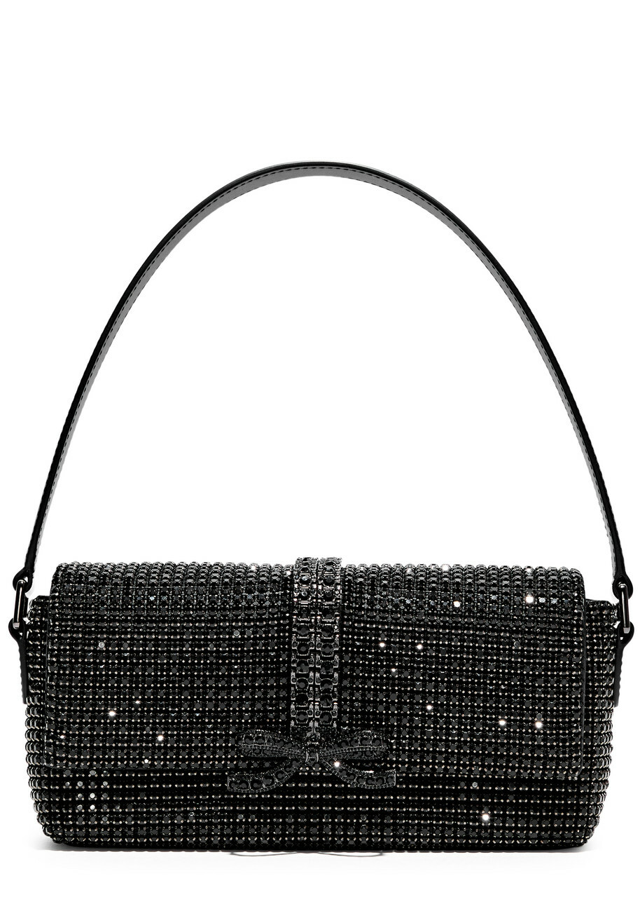 Self-portrait Bow Crystal-embellished top Handle bag - Black - One Size