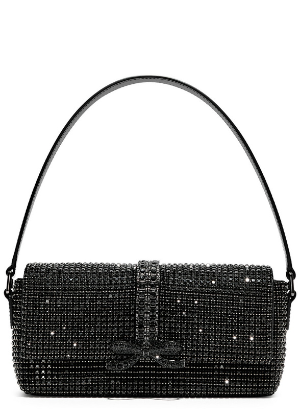 Photo: Self-portrait Bow Crystal-embellished top Handle bag - Black - One Size