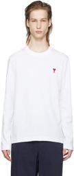 AMI Paris White Ami de Cœur Long Sleeve T-Shirt