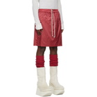 Rick Owens Moncler + Rick Owens Red Kilt Shorts