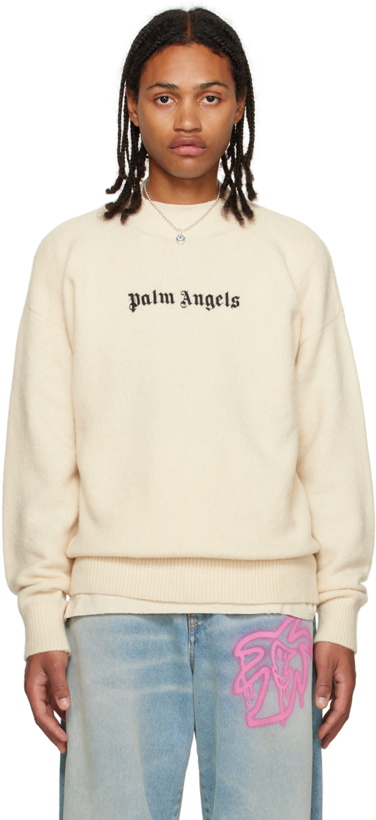 Photo: Palm Angels White Embroidered Sweater