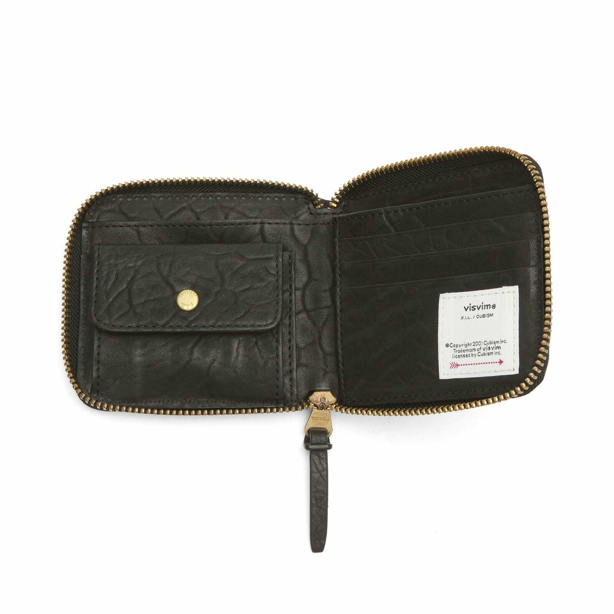 Visvim Men's Leather Bi-Fold Wallet in Black Visvim