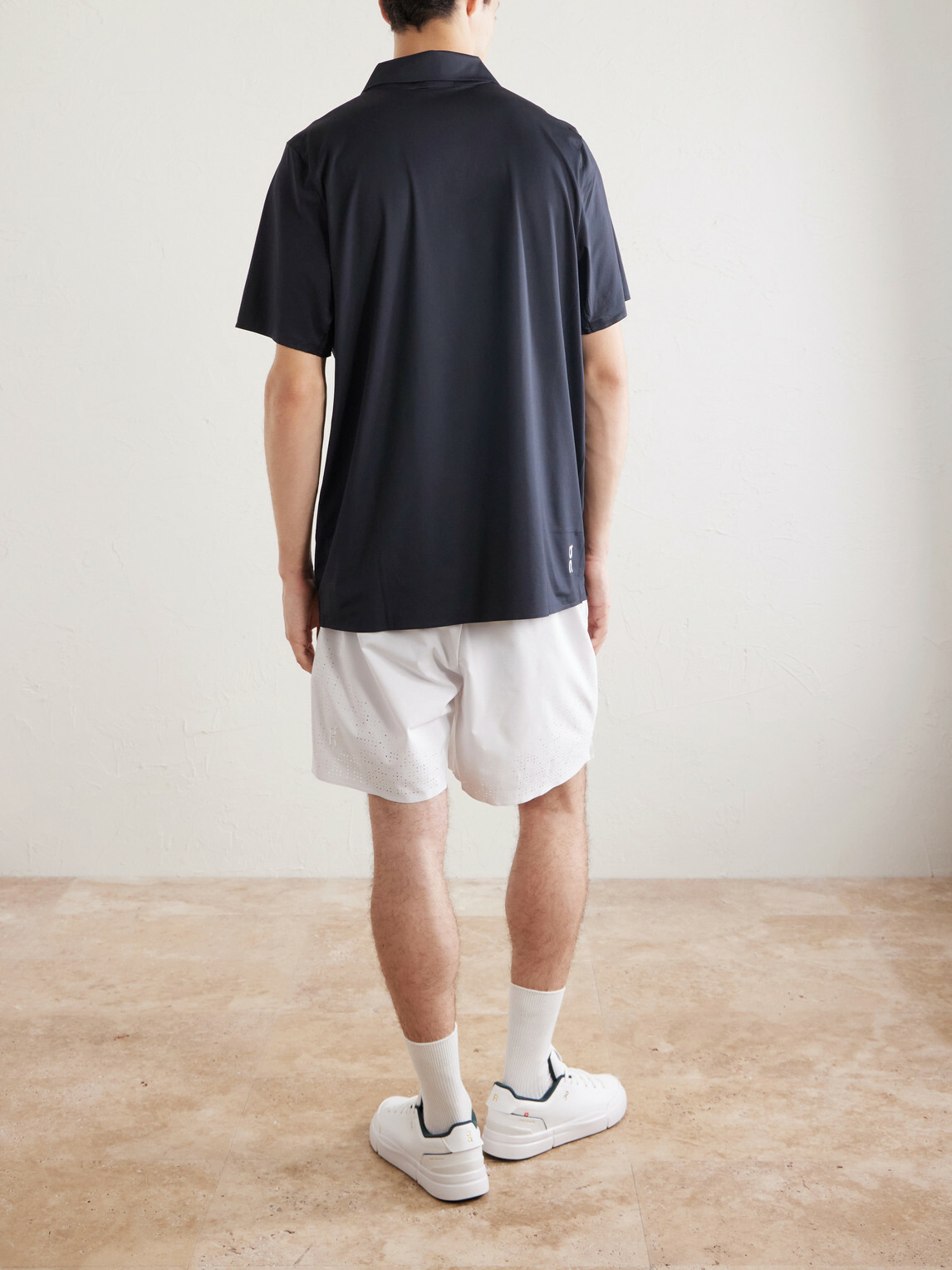 On - Court Logo-Printed Shell Polo Shirt - Black