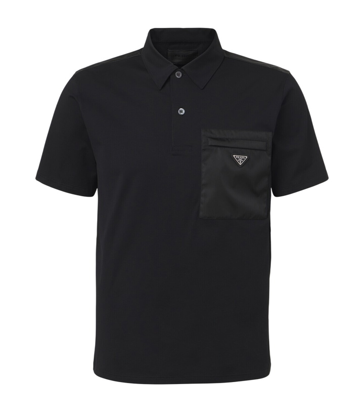 Photo: Prada Re-Nylon-trimmed cotton-blend polo shirt