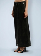 Palm Angels Curved Logo Coated Long Skirt