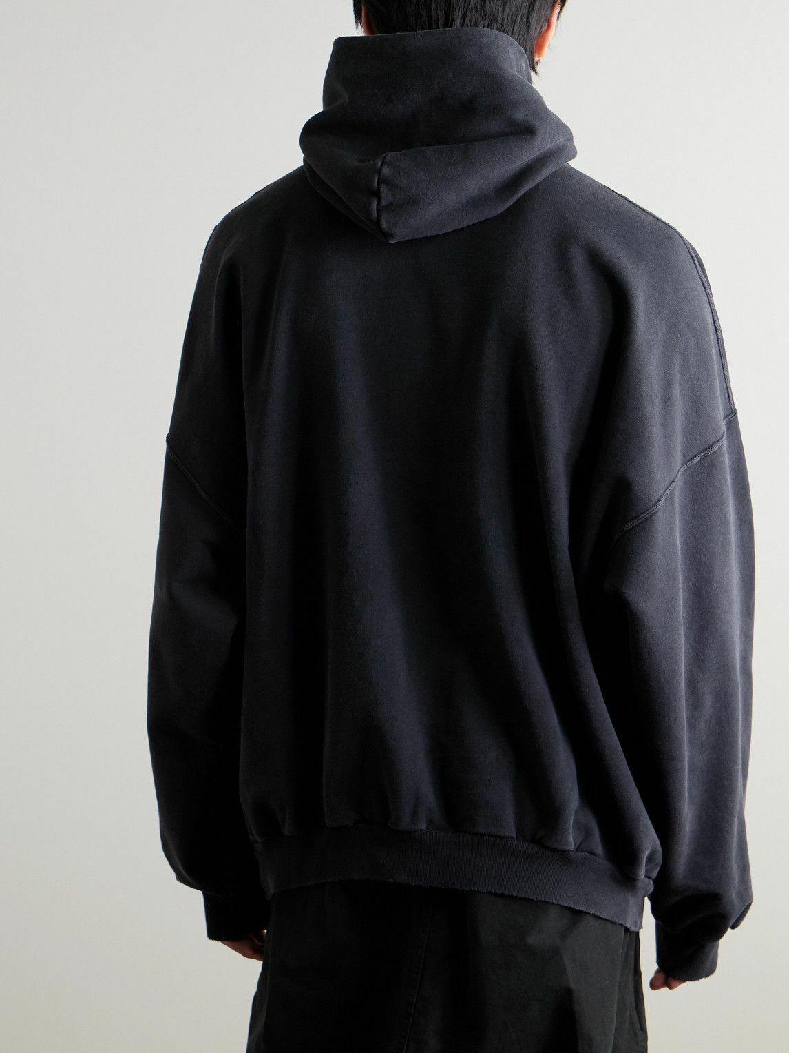 Balenciaga - Oversized Distressed Logo-Print Cotton-Jersey